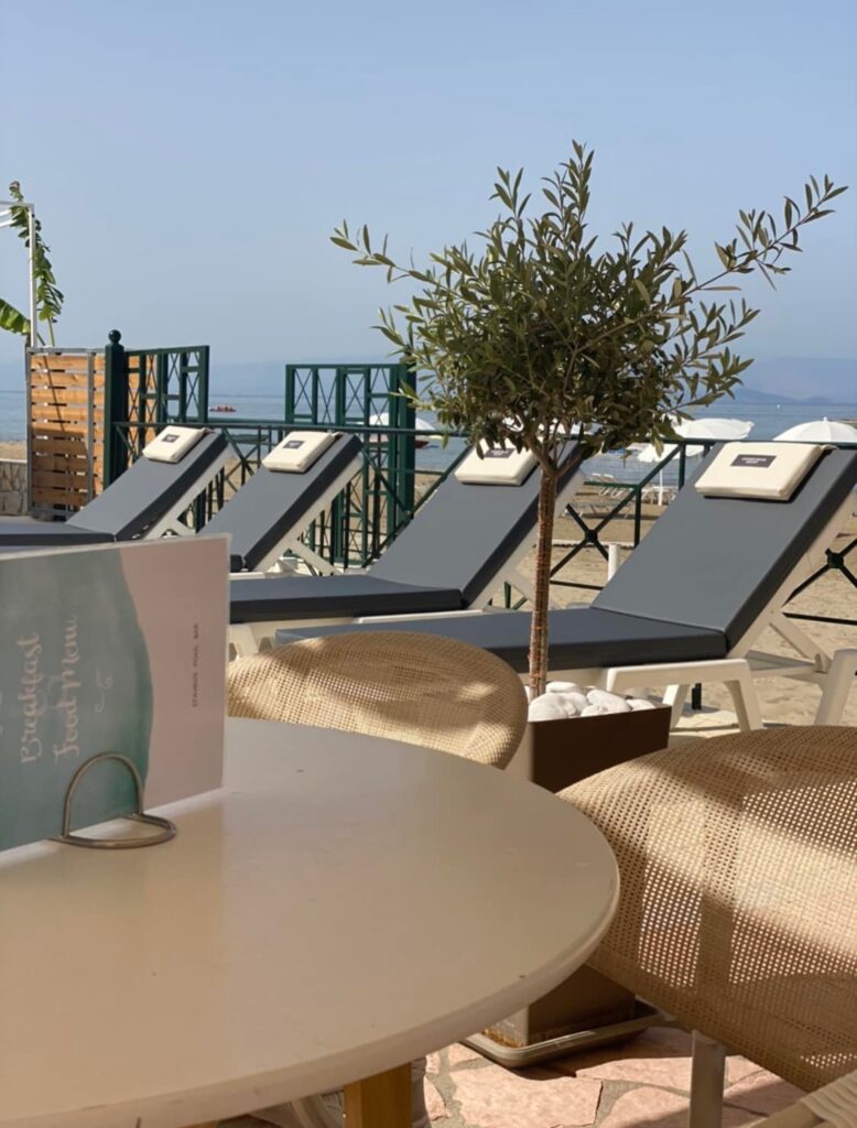 Sunbed, Stavros Beach Hotel, Kavos, Corfu